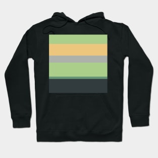 An outstanding harmonization of Silver Foil, Onyx, Oxley, Laurel Green and Sand stripes. Hoodie